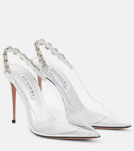 Aquazzura Love Link 105 PVC slingback pumps
