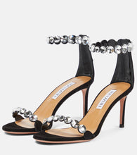 Aquazzura Maxi-Tequila 75 embellished suede sandals