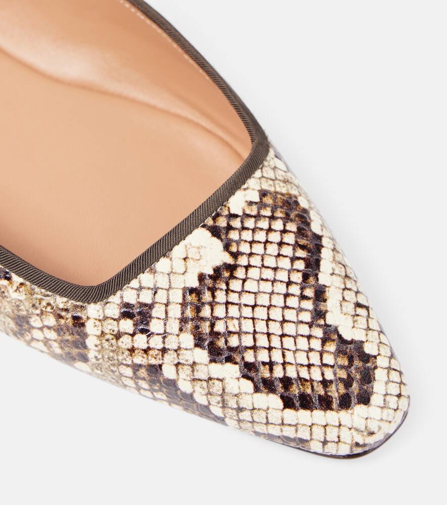 Aquazzura Maya Flay snake-effect leather ballet flats