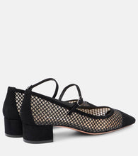 Aquazzura Mayor 35 suede-trimmed Mary Jane pumps