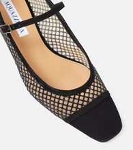 Aquazzura Mayor 35 suede-trimmed Mary Jane pumps
