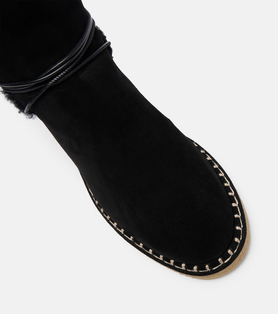 Aquazzura Megeve shearling-trimmed suede ankle boots