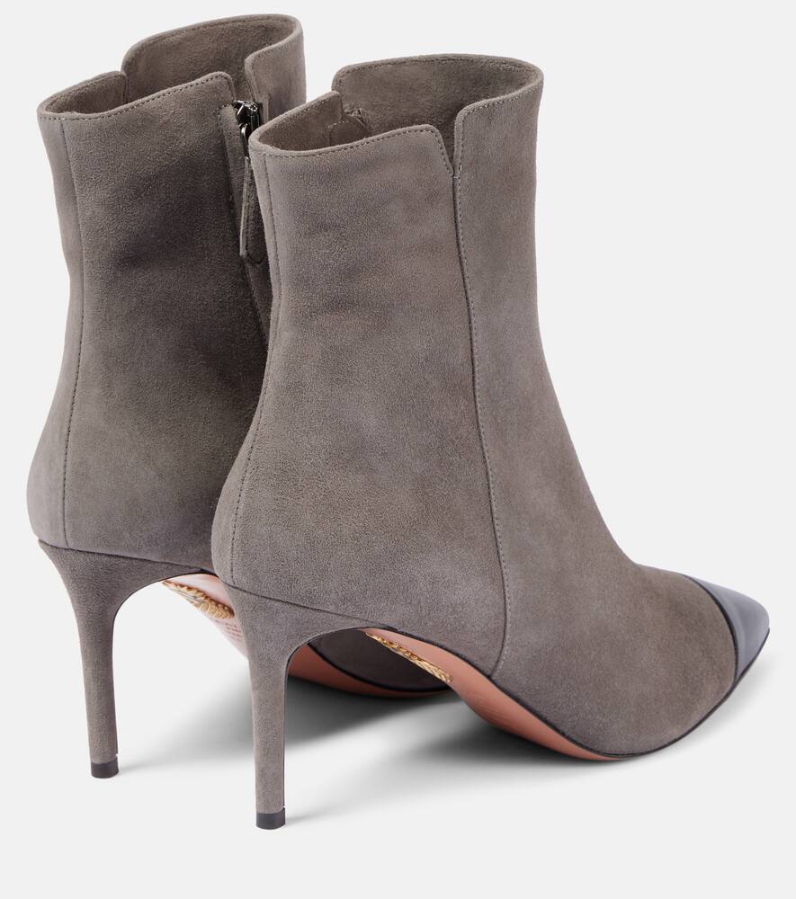 Aquazzura Milanese 75 suede and leather ankle boots
