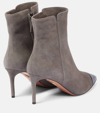 Aquazzura Milanese 75 suede and leather ankle boots