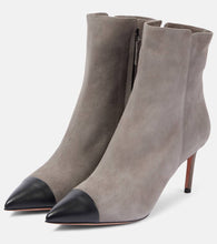 Aquazzura Milanese 75 suede and leather ankle boots
