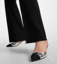 Aquazzura Milanese metallic leather slingback pumps
