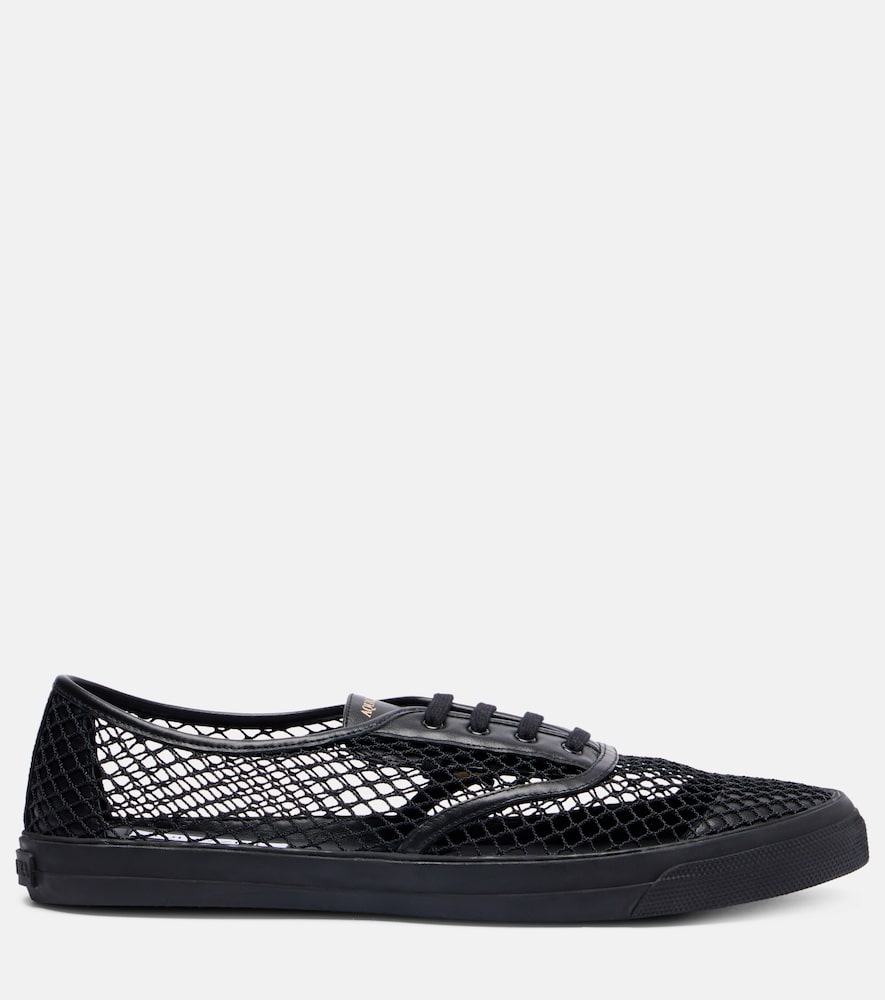 Aquazzura Minimalist Mesh leather-trimmed sneakers