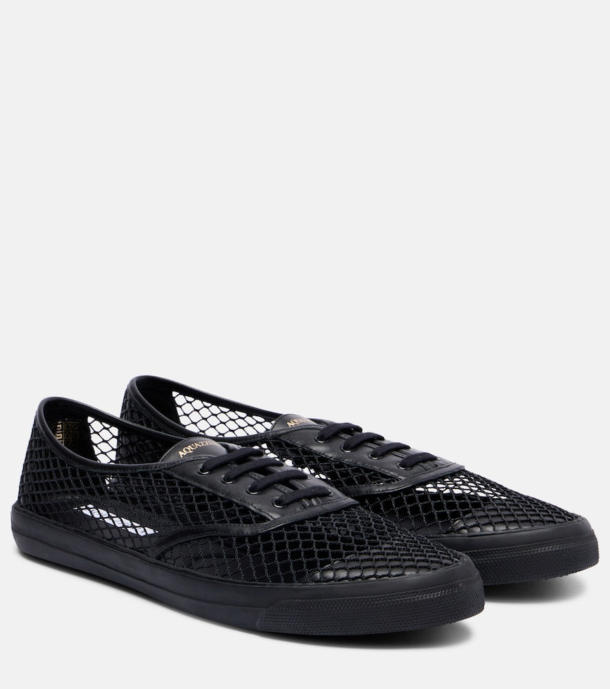 Aquazzura Minimalist Mesh leather-trimmed sneakers