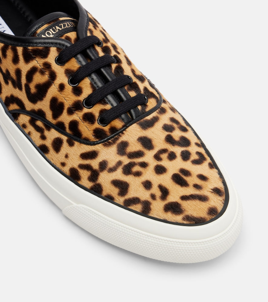 Aquazzura Minimalist animal-printed leather sneakers