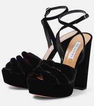 Aquazzura Mira velvet platform sandals