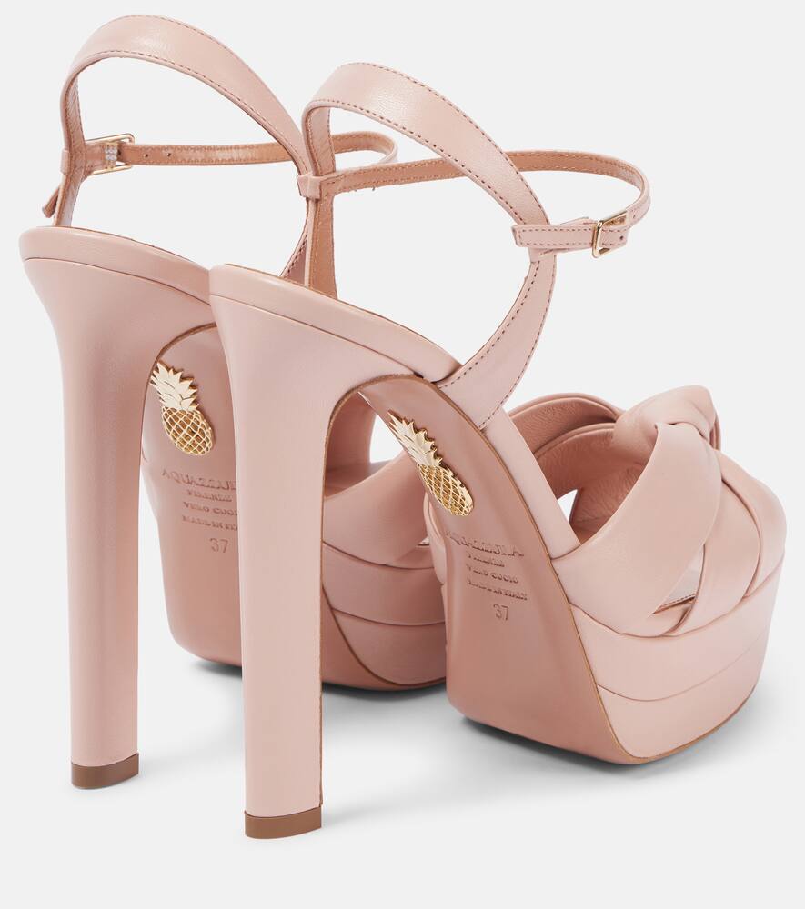 Aquazzura Nina 130 leather platform sandals