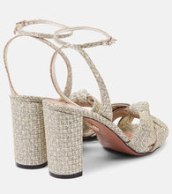 Aquazzura Nina 85 tweed sandals