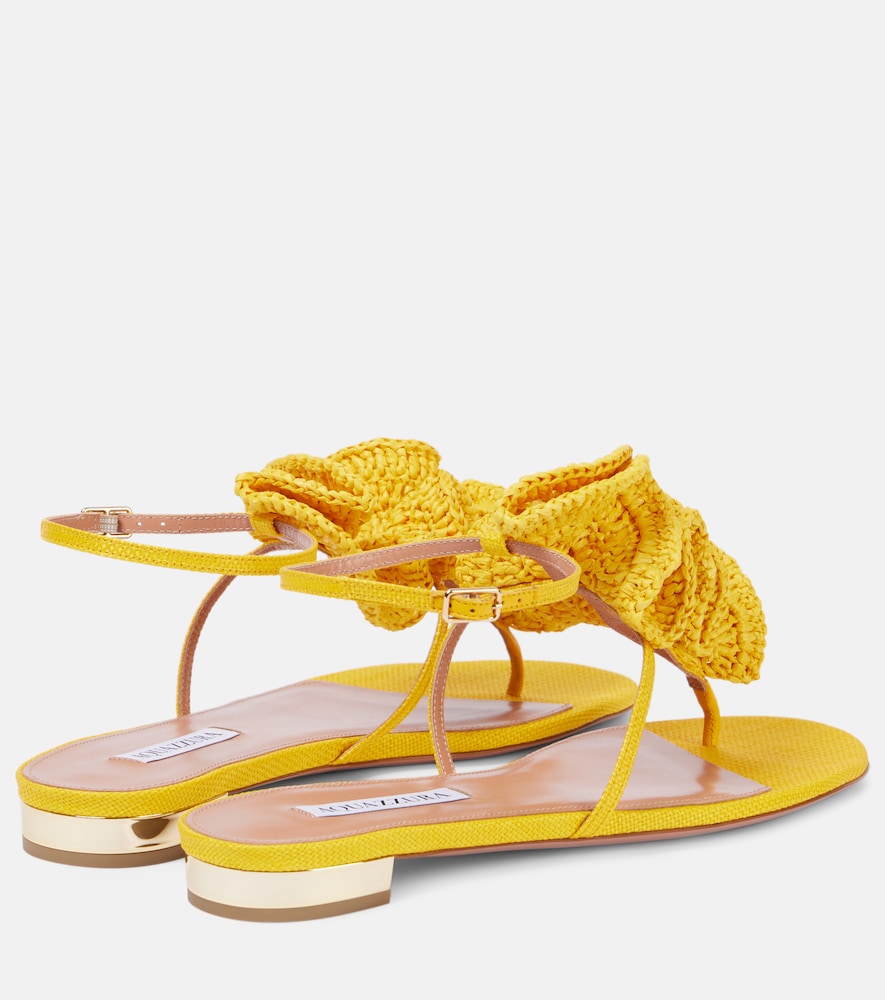 Aquazzura Noches Tropicales raffia thong sandals