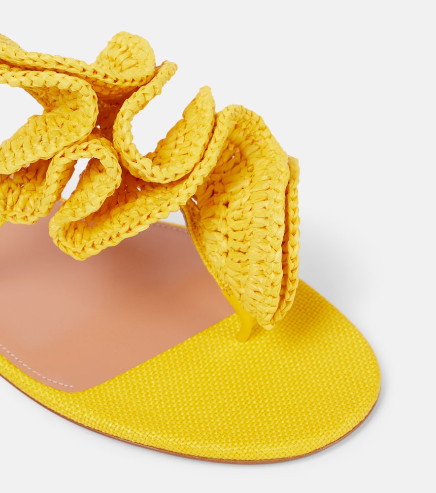 Aquazzura Noches Tropicales raffia thong sandals