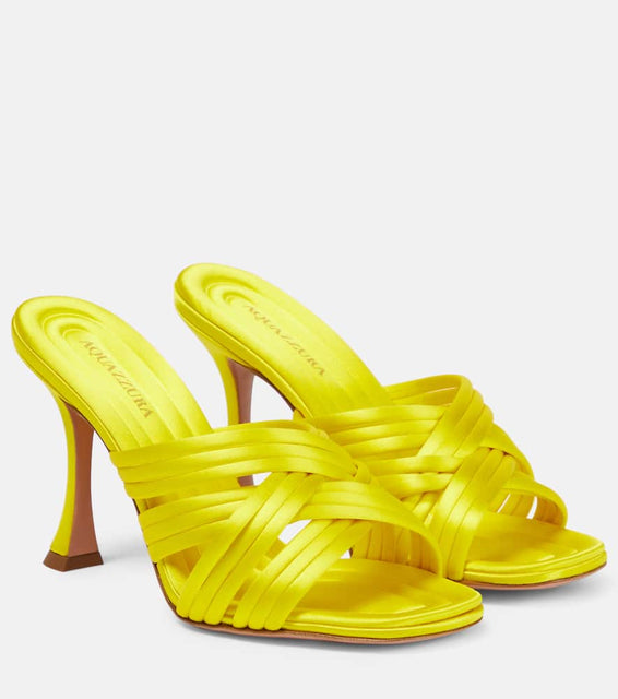 Aquazzura Oahu 95 satin mules