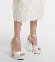 Aquazzura Olie 140 satin platform sandals
