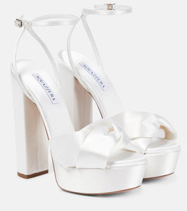 Aquazzura Olie 140 satin platform sandals