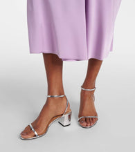 Aquazzura Olie 50 mirrored leather sandals