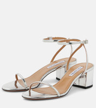 Aquazzura Olie 50 mirrored leather sandals