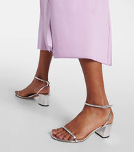 Aquazzura Olie 50 mirrored leather sandals