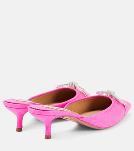 Aquazzura Parisina 50 crystal-embellished mules