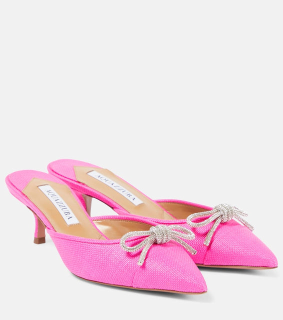 Aquazzura Parisina 50 crystal-embellished mules