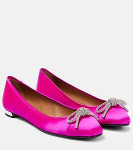 Aquazzura Parisina embellished satin ballet flats