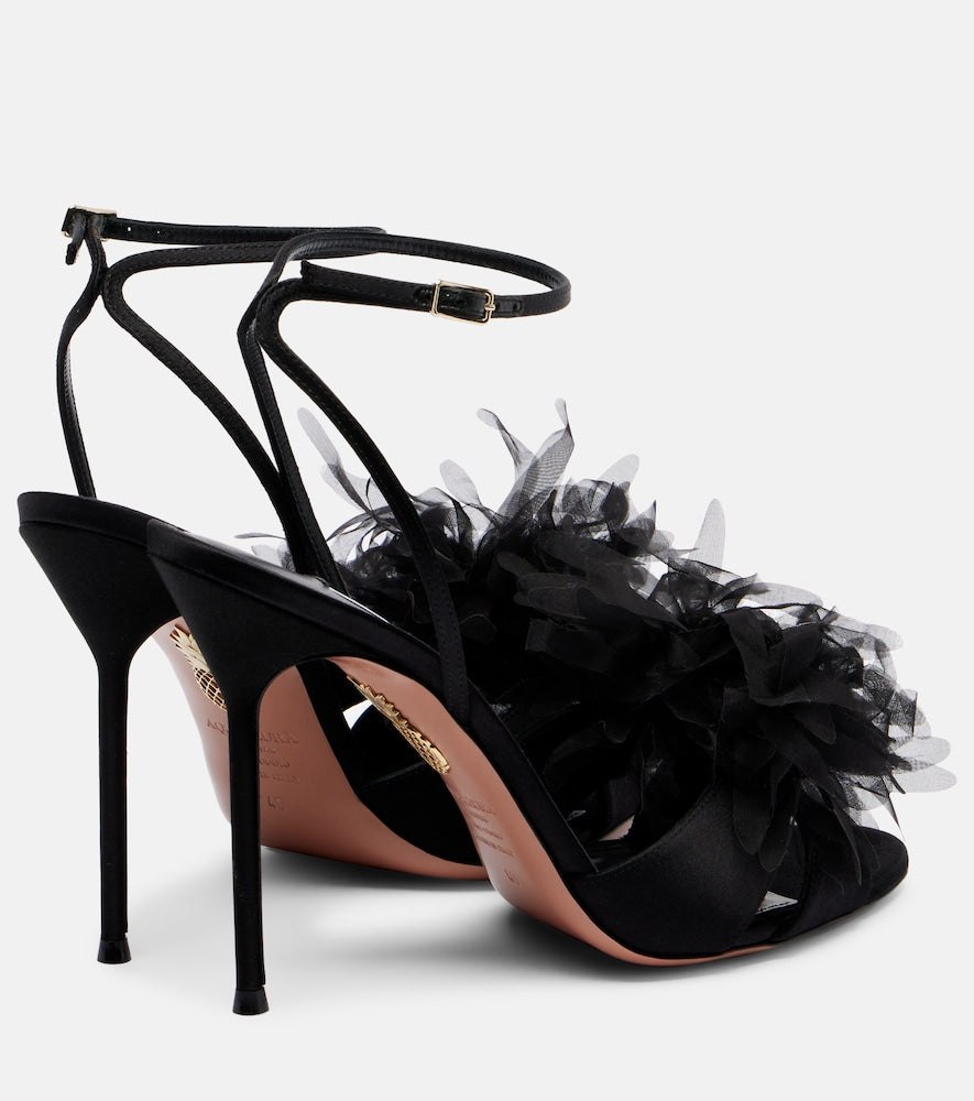 Aquazzura Poa¨me 105 satin slingback sandals