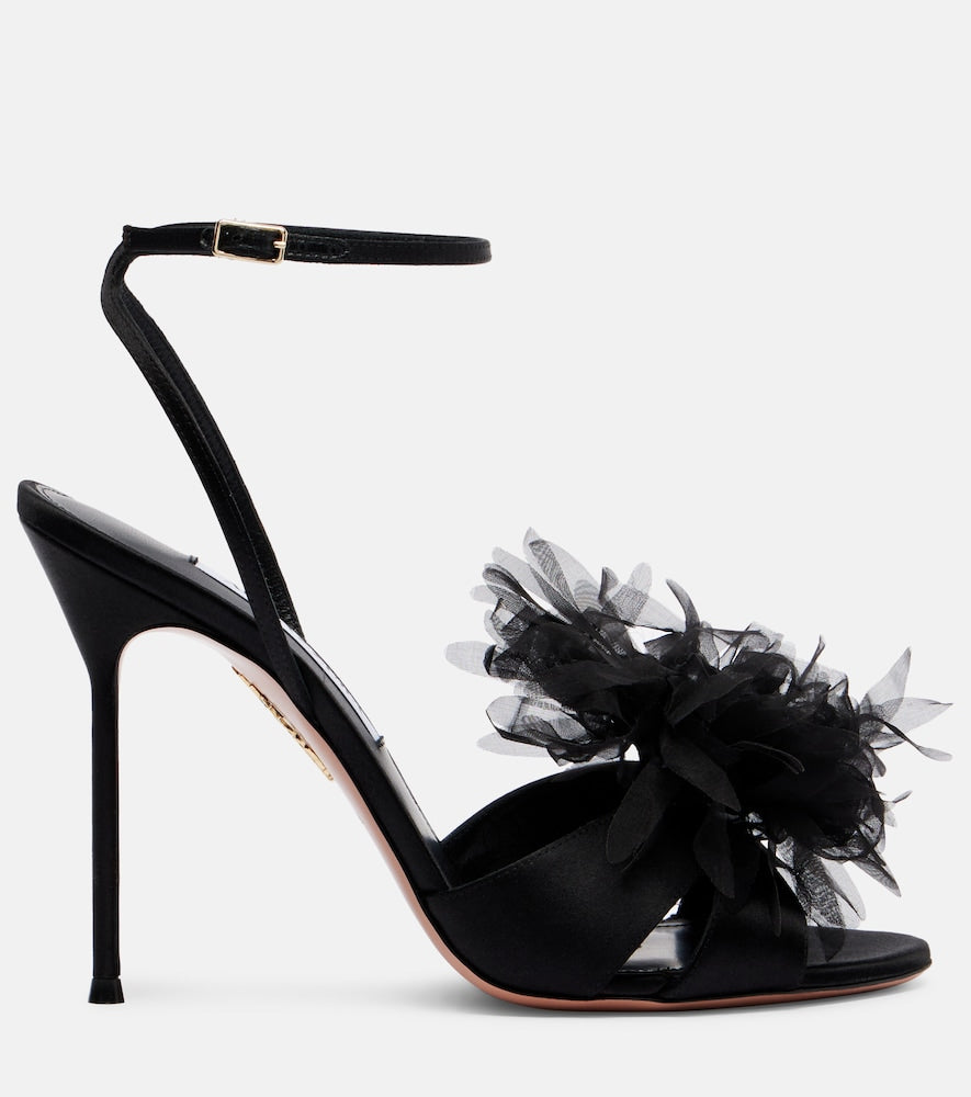 Aquazzura Poa¨me 105 satin slingback sandals