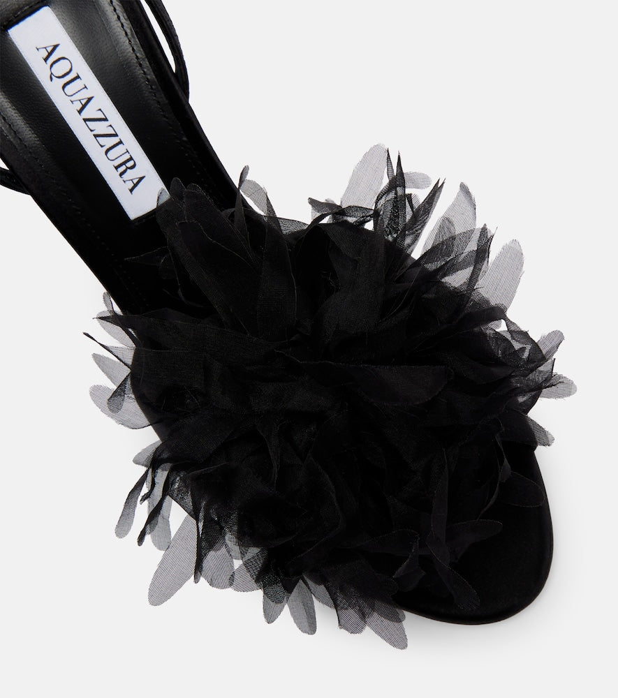 Aquazzura Poa¨me 105 satin slingback sandals