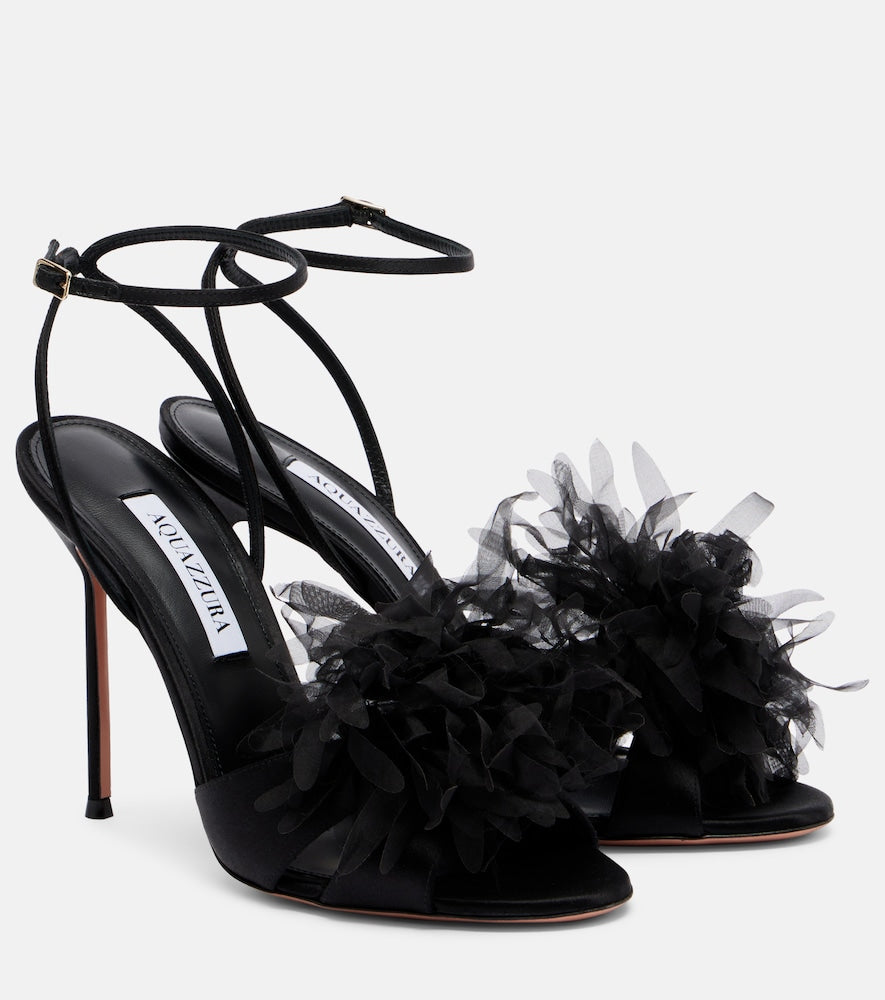 Aquazzura Poa¨me 105 satin slingback sandals