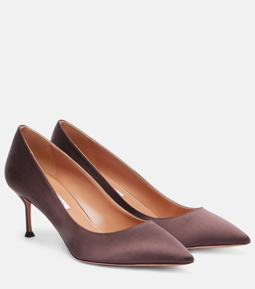 Aquazzura Purist 65 satin pumps