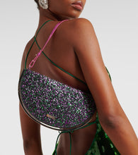 Aquazzura Purist Mini glitter clutch