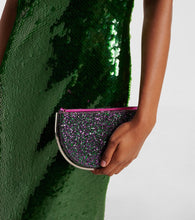 Aquazzura Purist Mini glitter clutch