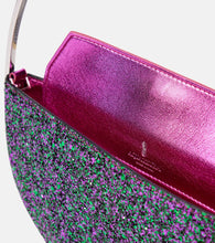 Aquazzura Purist Mini glitter clutch