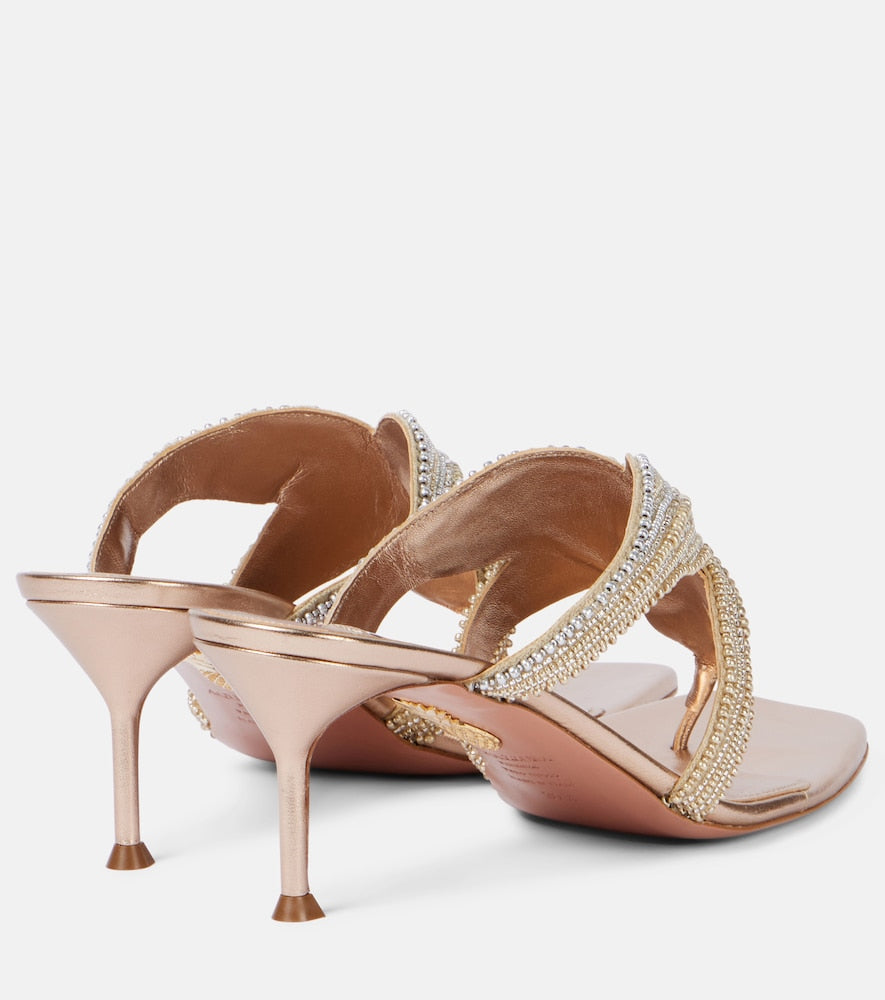 Aquazzura Reef Star 65 leather sandals