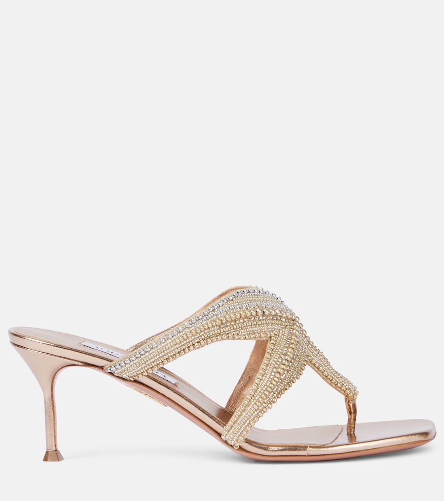Aquazzura Reef Star 65 leather sandals