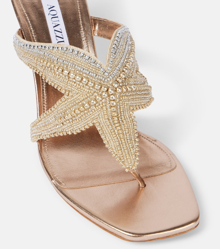 Aquazzura Reef Star 65 leather sandals