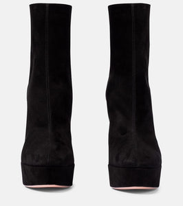 Aquazzura Saint Honore 120 suede platform ankle boots