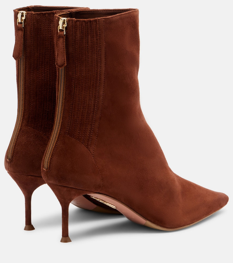 Aquazzura Saint Honore 65 suede ankle boots