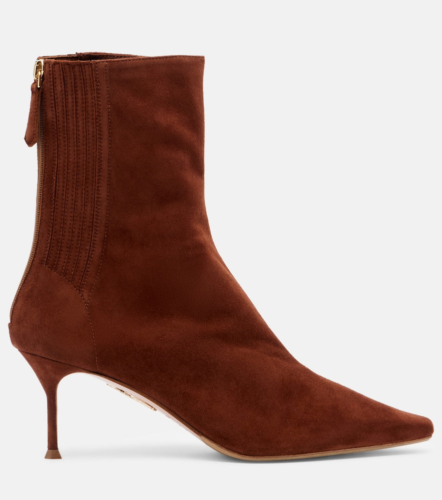 Aquazzura Saint Honore 65 suede ankle boots