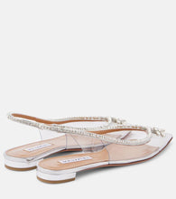 Aquazzura Seduction crystal-embellished PVC slingback flats