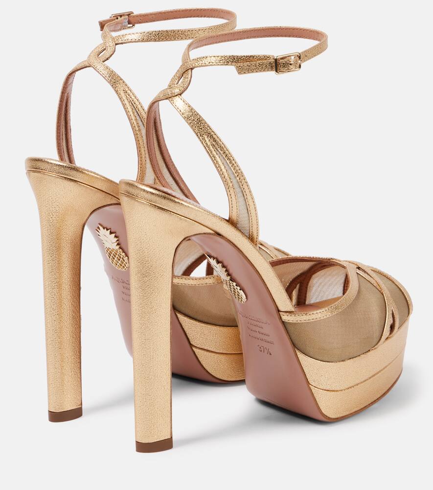 Aquazzura Shear 130 mesh platform sandals