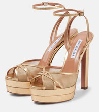 Aquazzura Shear 130 mesh platform sandals