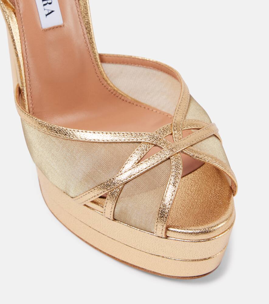 Aquazzura Shear 130 mesh platform sandals