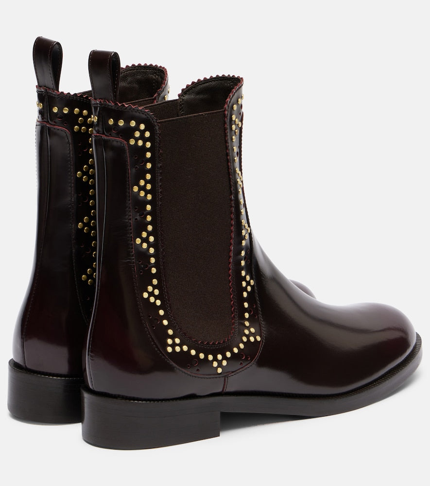 Aquazzura Skye embellished leather Chelsea boots