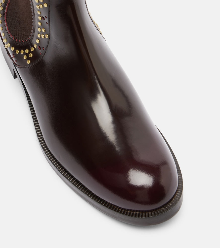 Aquazzura Skye embellished leather Chelsea boots
