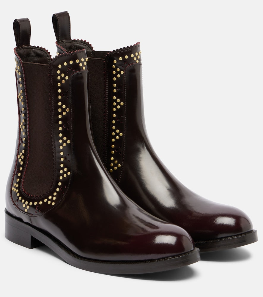 Aquazzura Skye embellished leather Chelsea boots