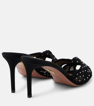 Aquazzura Slow Kisses embellished chiffon mules