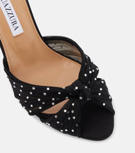 Aquazzura Slow Kisses embellished chiffon mules
